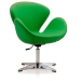 Кресло дизайнерское Swan Chair шерсть зеленый