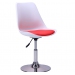 Напівбарний стілець Aster хром/білий+червоний