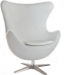 Кресло дизайнерское Еgg кожа искусств, белый