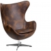 Кресло дизайнерское Egg Leather, искусств. коричневый