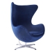Кресло дизайнерское Эгг, велюр зеленый, синий