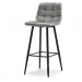 Дизайнерський стілець Craft п/бар фанера сірий, сірий шкірзам