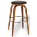 Дизайнерський стілець Ostin дерево горіх, оббивка шкірзам чорн.