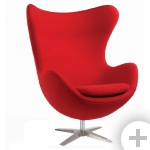 Кресло дизайнерское Эгг, кашемир красный
