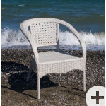 Крісло із ротангу Солар, біло-попелястий