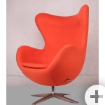 Крісло дизайнерське Egg, вовна, помаранчевий
