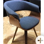 Дизайнерское кресло Virginia , дерево орех + черный кожзам