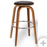 Дизайнерський стілець Ostin дерево горіх, оббивка шкірзам чорн.