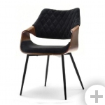Дизайнкерское кресло Prime черн., блок фанера орех+ велюр черный